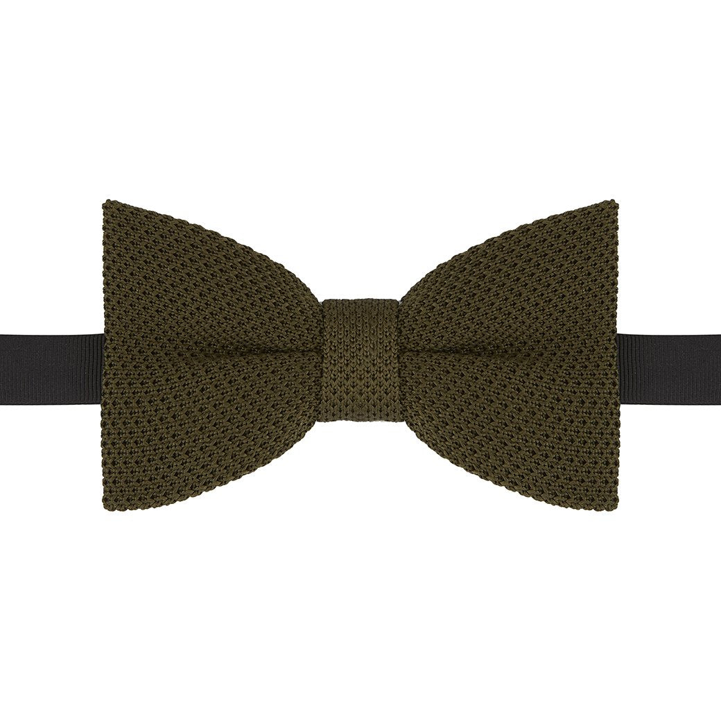 Light Green Fine Guage Knitted Silk Bow Tie