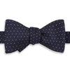 Navy Micro Spot Woven Silk Bow Tie