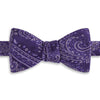 Purple Large Paisley Woven Silk Bow Tie