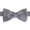 Black And White Ascot Houndstooth Micro Bow Tie