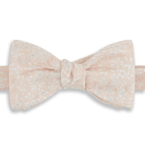 Pink Floral Woven Silk Bow Tie