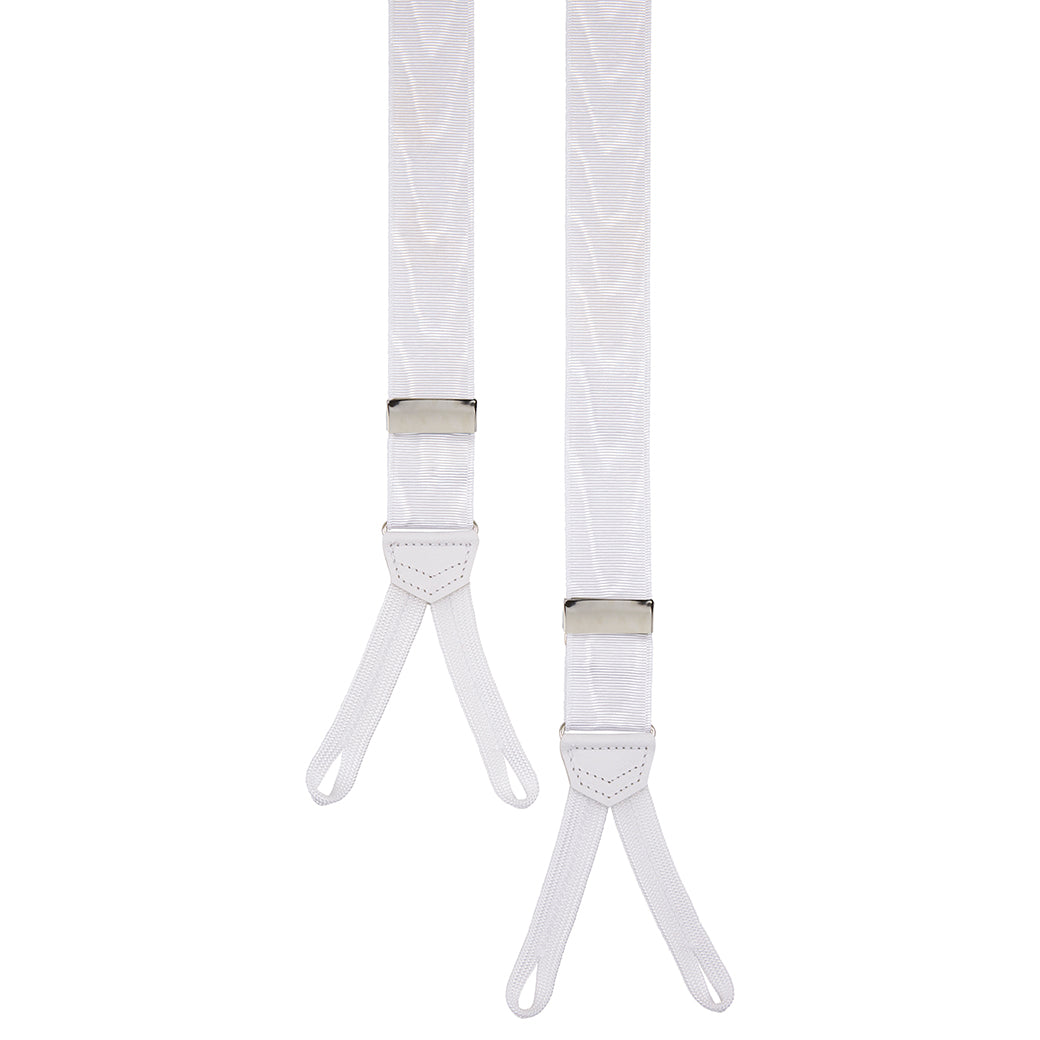 White Moire Braid End Braces