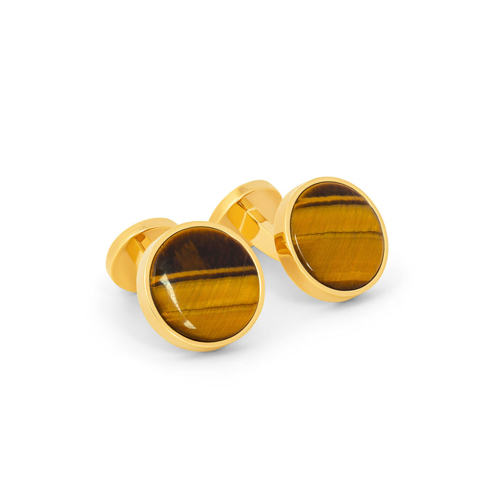 Large Tigers Eye Small Agate Reversible Cufflink