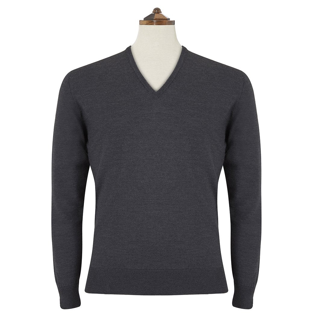 Ede & Ravenscroft online Men's Quarter Zip Sweater - 40in 102cm Gray Made in Scotland