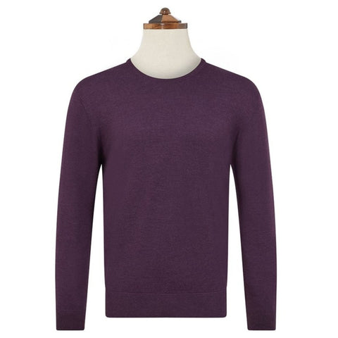 Kyan Purple Crew Neck Long Sleeve Pullover