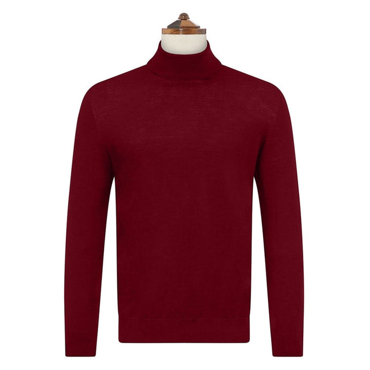 Keiran Wine Roll Neck Jumper