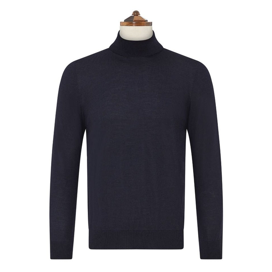 Keiran Navy Roll Neck Jumper