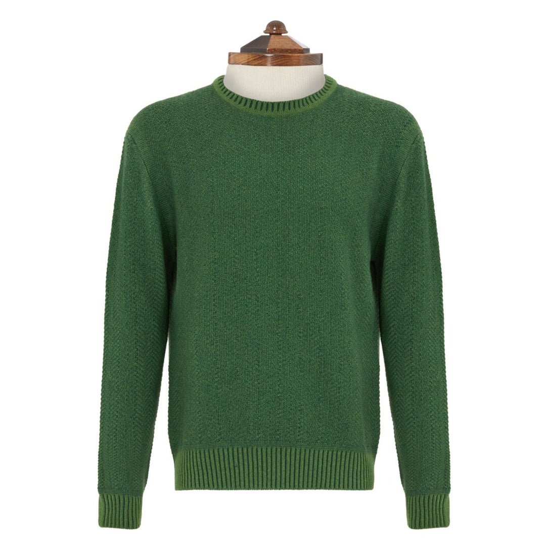 Kelby Green Chevron Cashmere Crew Neck Jumper