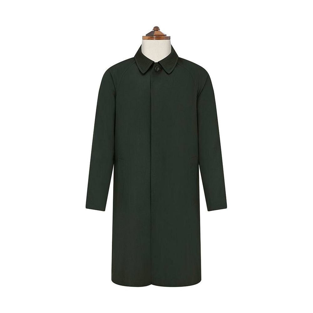 Shelton Green Twill Wool Raincoat