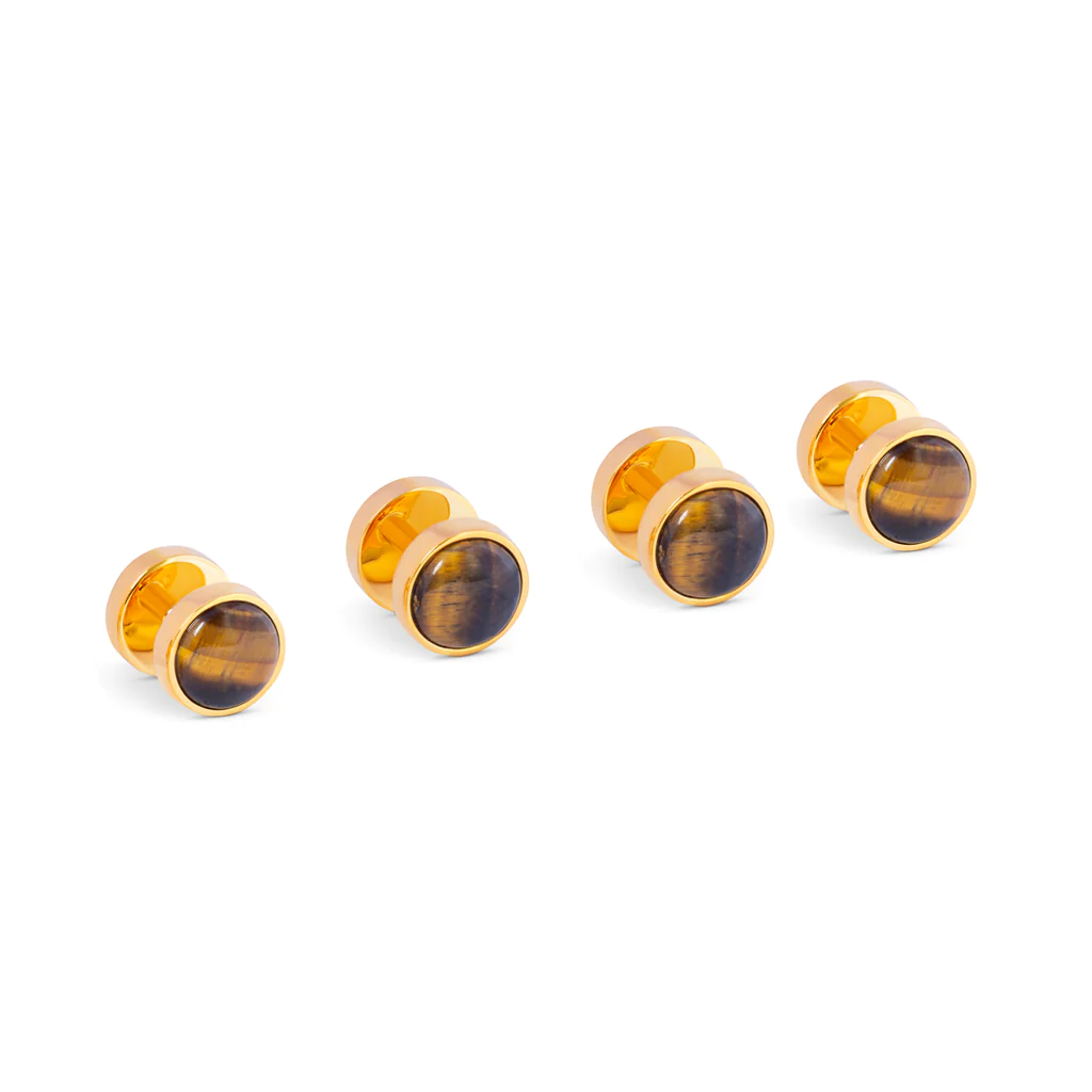 Reversible Shirt Stud Set Tigers Eye