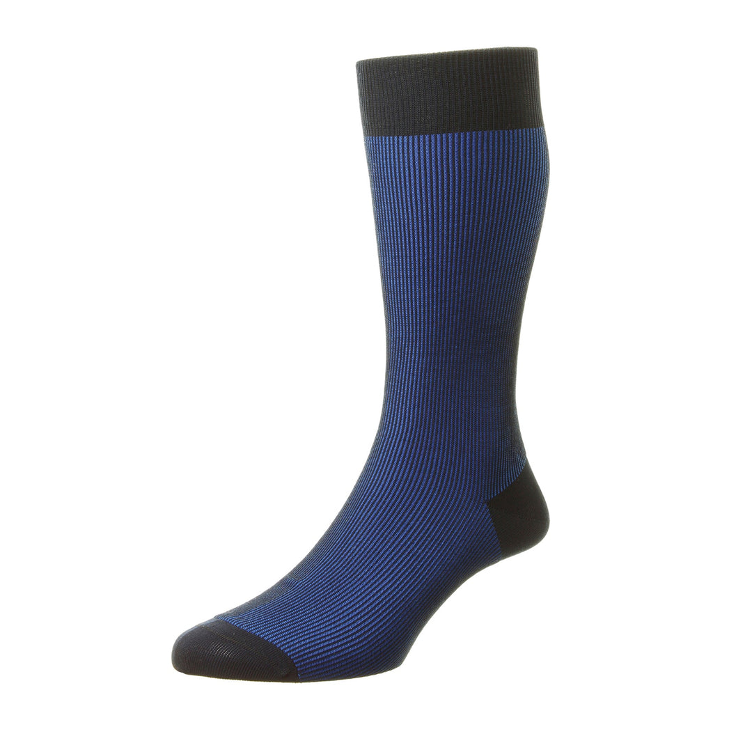 Seaton Navy Shadow Rib Socks