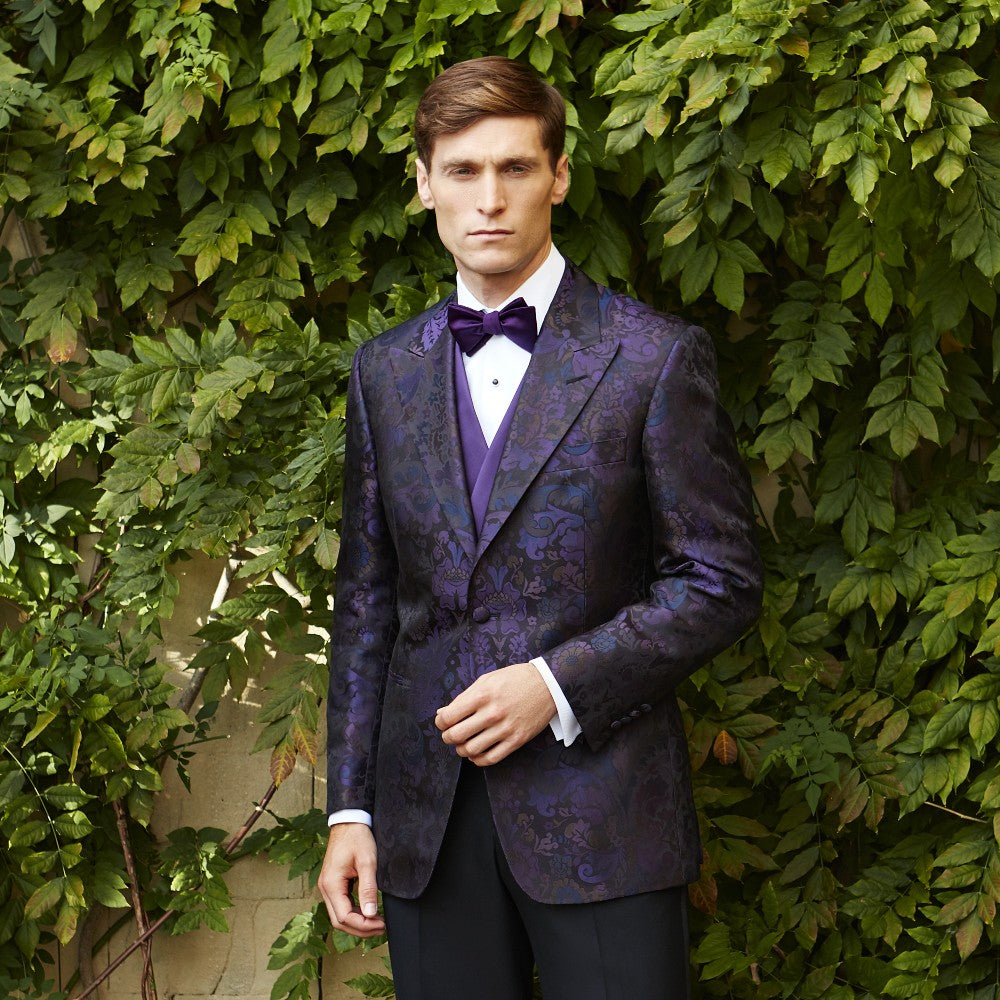 Drake Purple Jacquard Silk Dinner Jacket