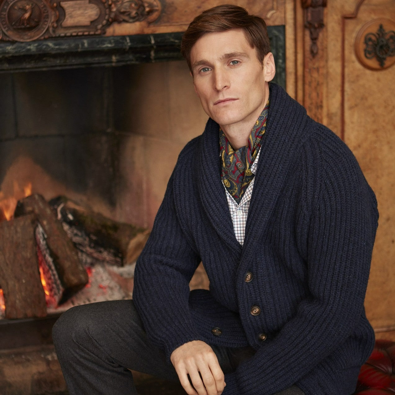 Navy ribbed cardigan clearance