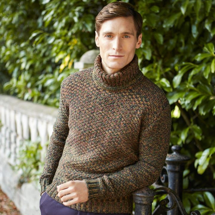 Kenton Basketweave Roll Neck Jumper