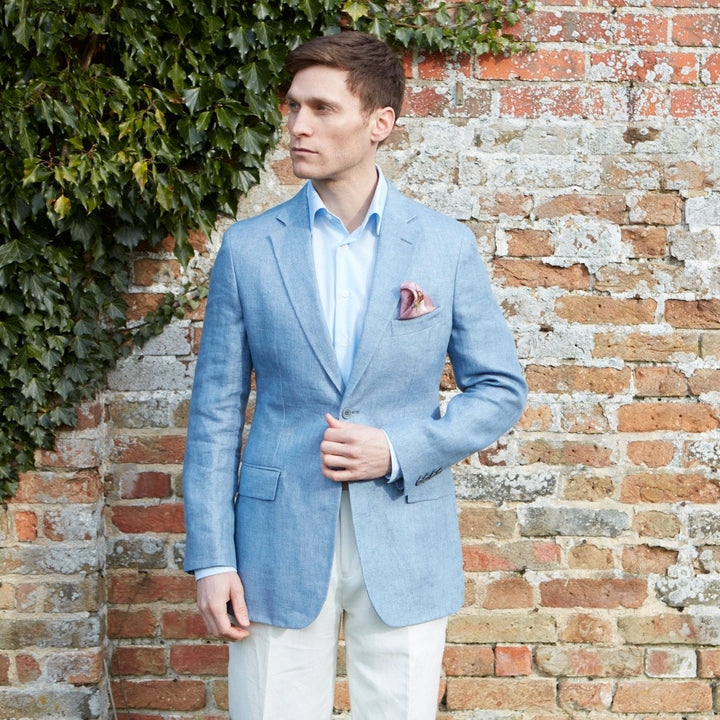 Burleigh Blue Double Faced Linen and Silk Jacket