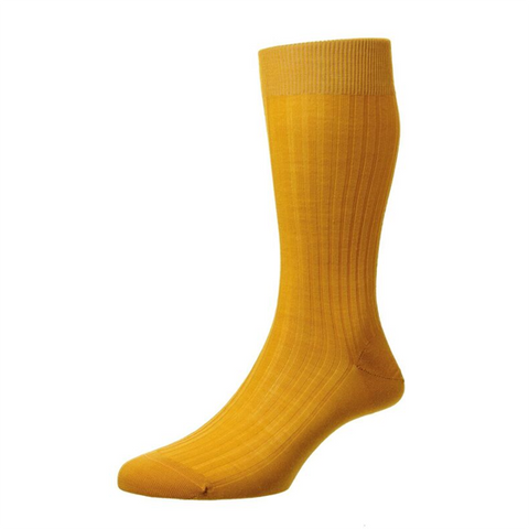 Stockton Gold Ribbed Wool Socks