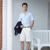 Tully Pale Blue Twill Linen Shorts