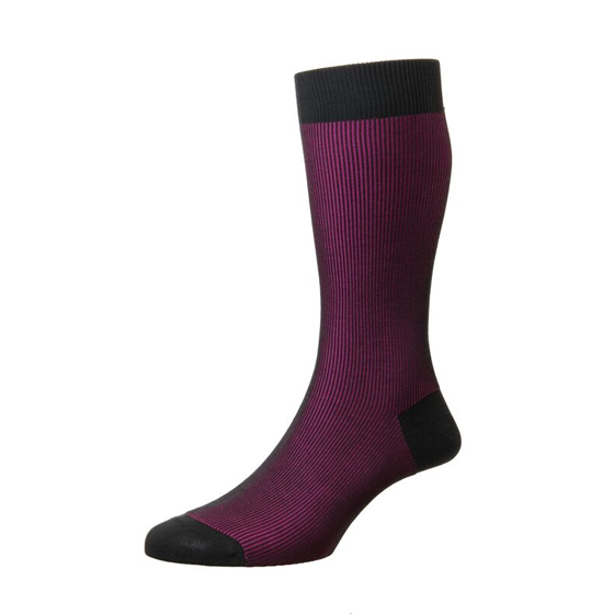 Seaton Fushia Shadow Rib Socks