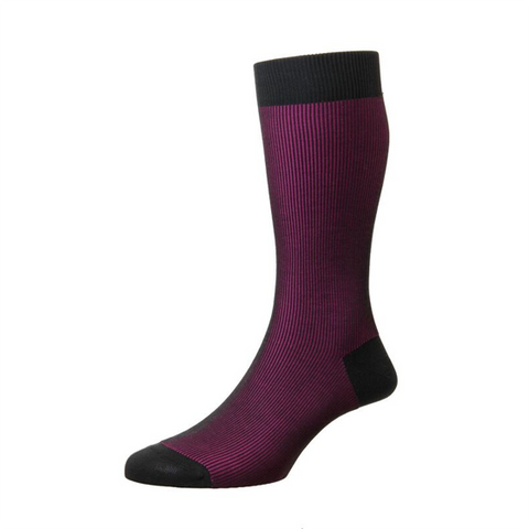 Seaton Fuchsia Shadow Rib Socks